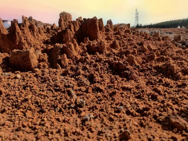 pile of soil with sand and ground