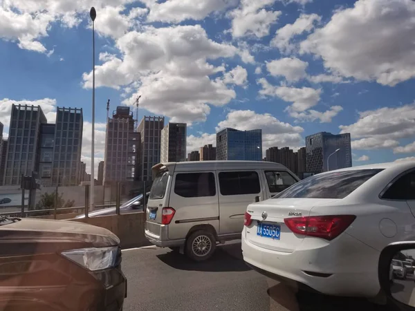 new york city, usa-july, 2019: traffic jam on highway road, parking lot