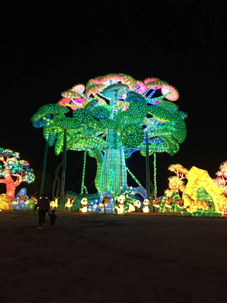 colorful carnival carousel in the city