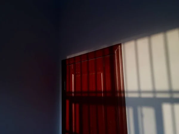 red curtain in the room