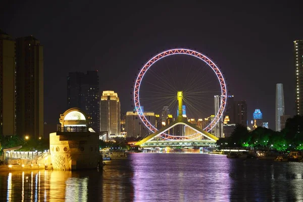 singapore, night cityscape, marina bay sands, bridge, river, water, reflection, city skyline,