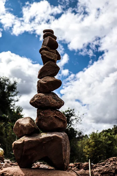 stone tower in the mountains