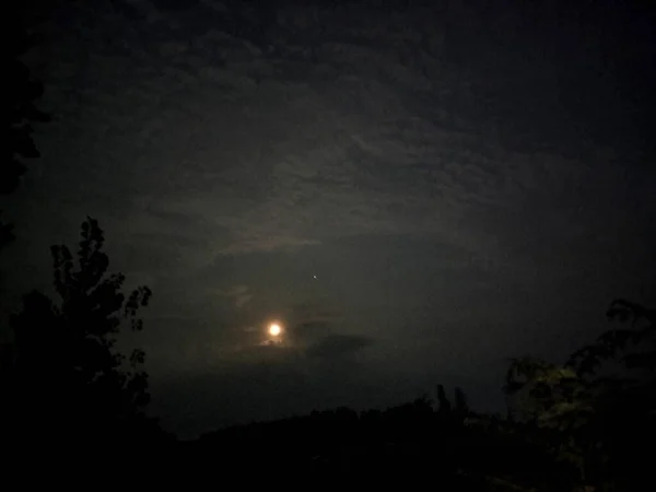 stock image beautiful night sky with clouds