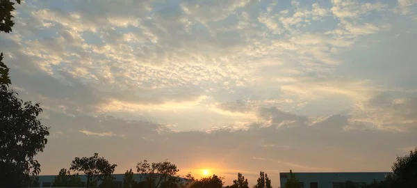 stock image beautiful sunset sky with clouds