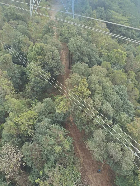 aerial view of the railway bridge in the mountains
