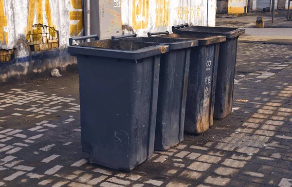 trash bin in the street