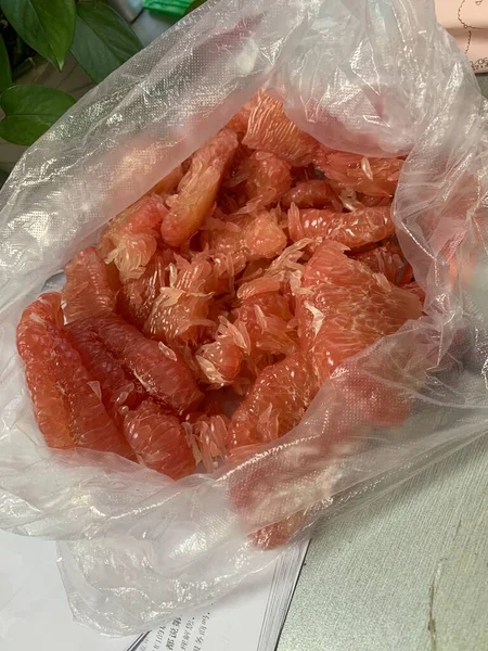 fresh raw pork meat in a plastic bag
