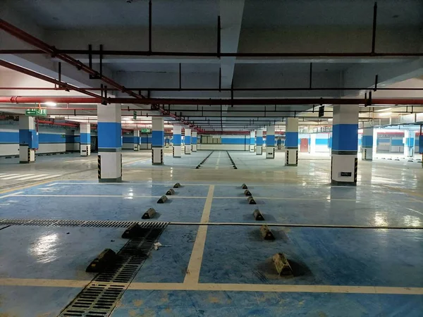 underground parking lot in the airport