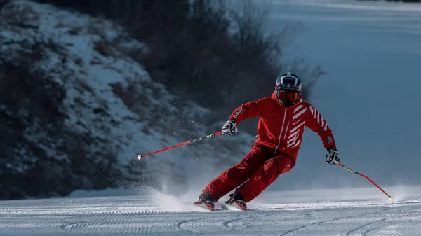 winter sport. skier skiing on the snow.