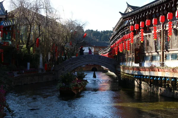 the old bridge in the city of china