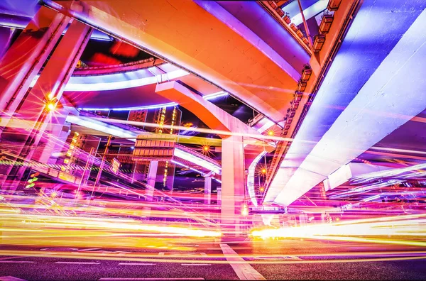 traffic light trails in the city