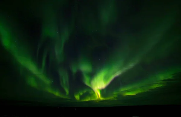 Aurora Boreale Verde Nell Artico Norway — Foto Stock