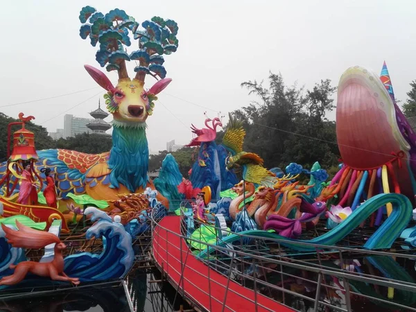 colorful carnival decorations in the city