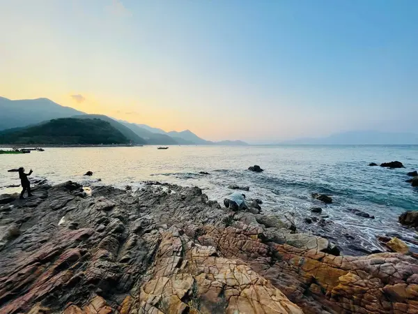 Hermoso Atardecer Sobre Mar — Foto de Stock