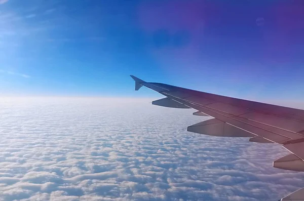 wing of a plane in the sky