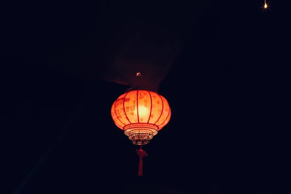 hot air balloon in the night sky