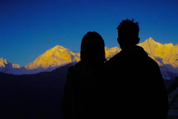 couple in love on the mountain