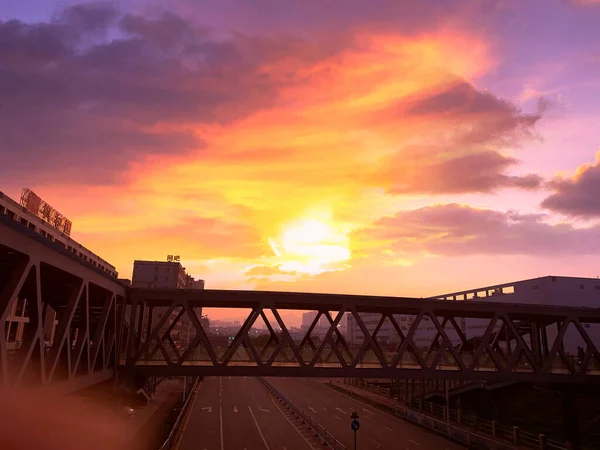 stock image sunset over the river