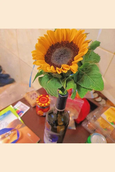 still life with flowers and a bouquet of sunflowers