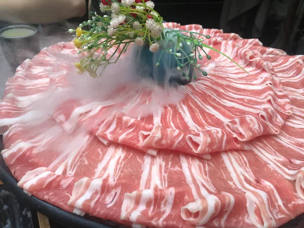 raw meat on a tray