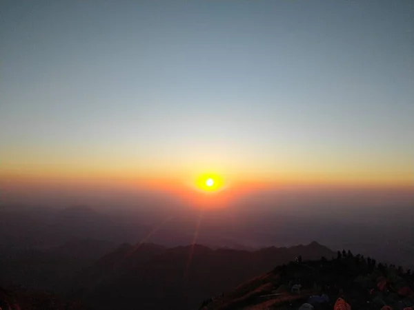 stock image beautiful sunset over the mountain