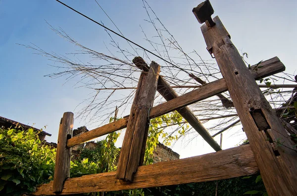 old wooden fence in the forest