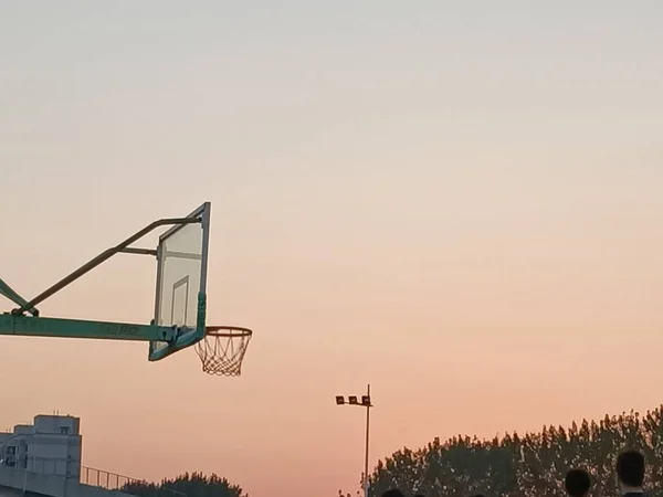 basketball hoop on the stadium