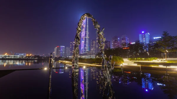 singapore, night view of the city skyline