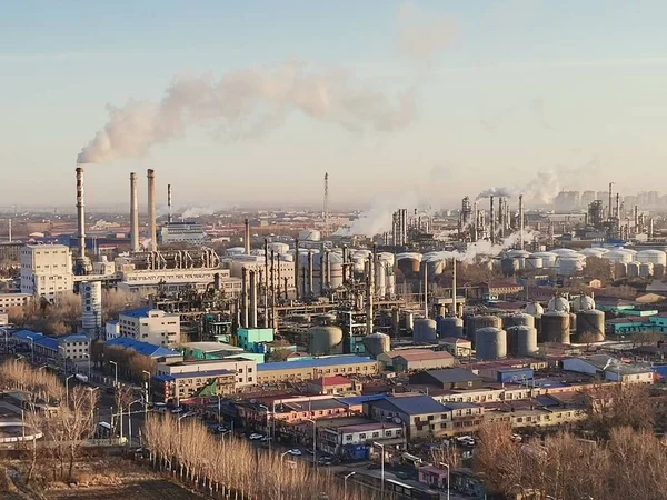industrial factory, power plant, coal tower, refinery, pollution, construction, industry, production, view