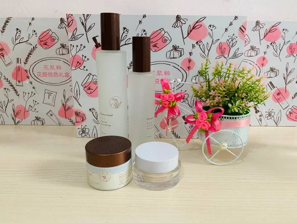 cosmetics and accessories for the beauty of the spa.
