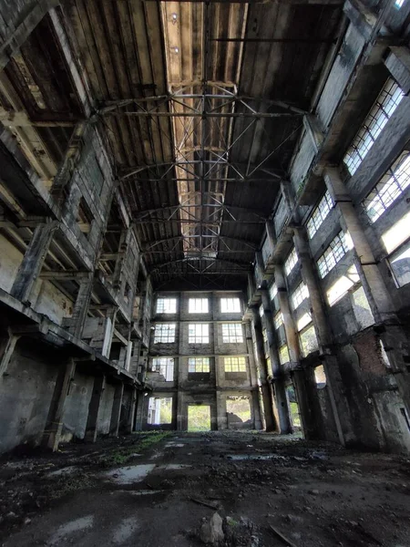 ruins of an abandoned factory building