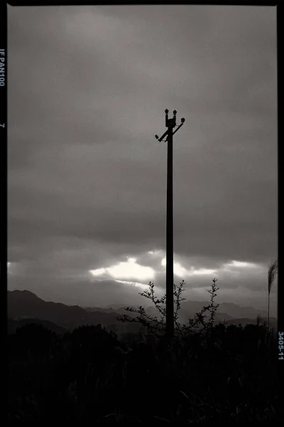 silhouette of a man in the sky