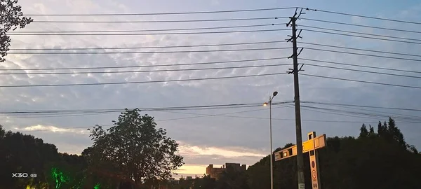 high voltage power lines in the city