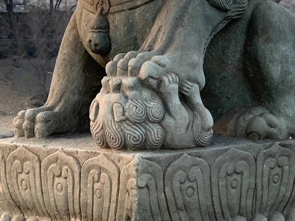 stone sculpture in the park