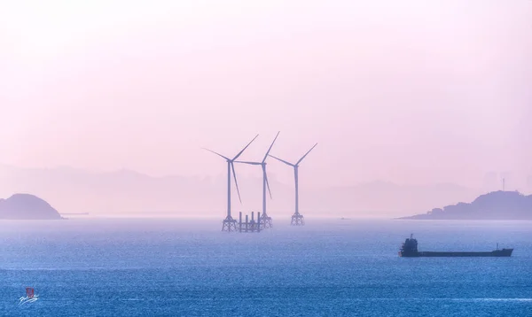 wind turbines in the sea