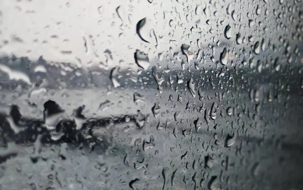 rain drops on glass, wet window, rainy weather