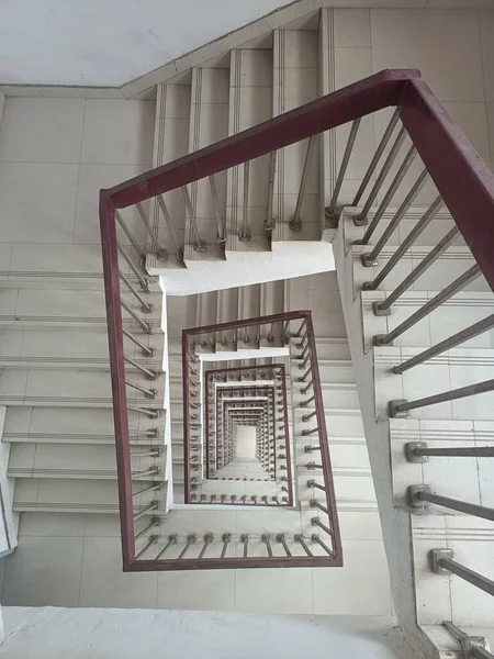 old wooden staircase in the city