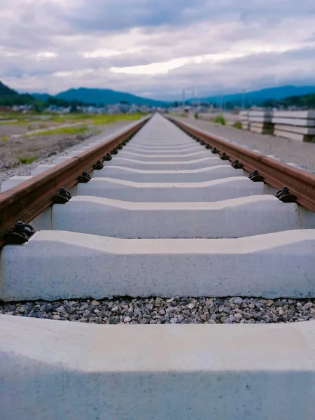 railway tracks on the road