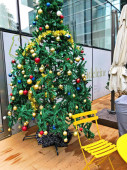 vánoční stromek s hračkami a dekoracemi