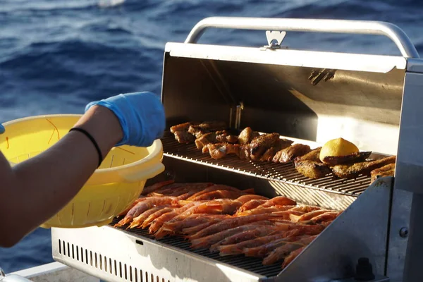 seafood, fish, grilled salmon, food, outdoor