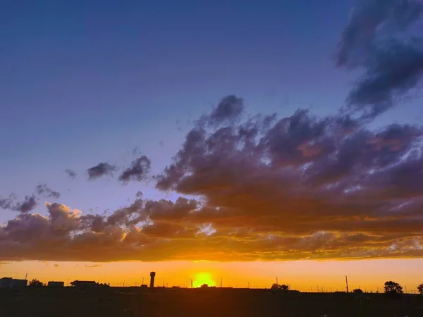 stock image beautiful sunset over the city