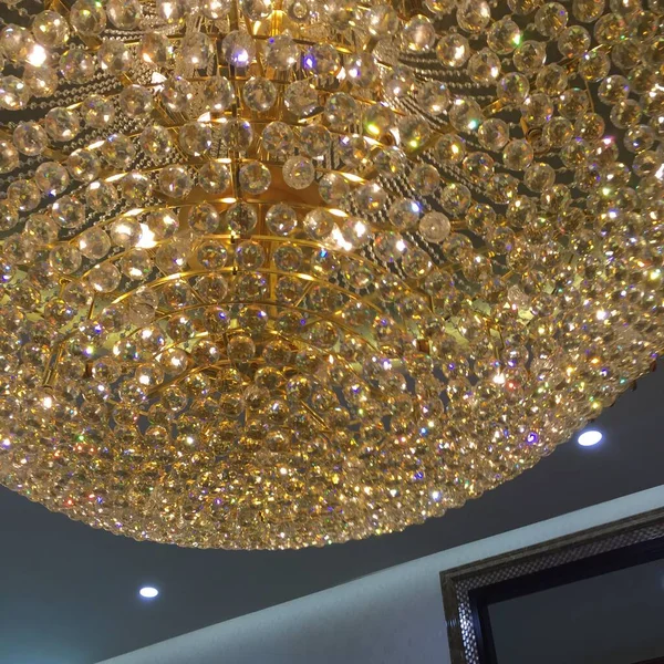 beautiful luxury chandelier in the night