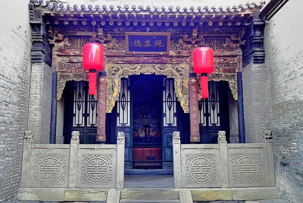 old wooden door in the city of china