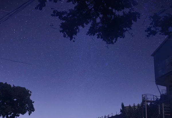 night sky with stars and snow