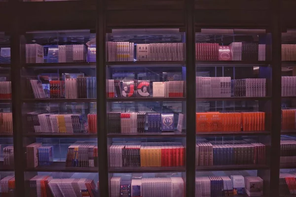 library interior with books and book