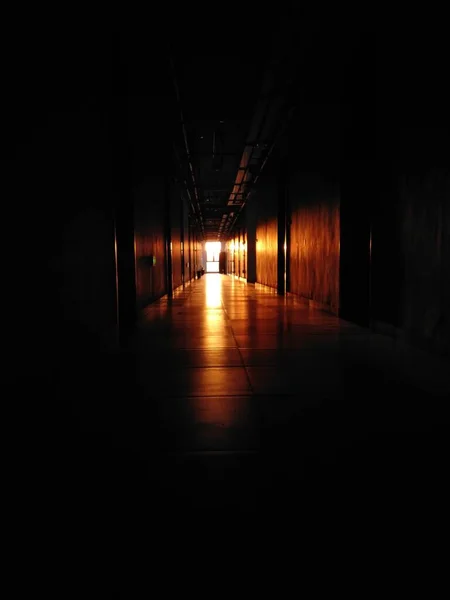 empty underground tunnel with dark lights