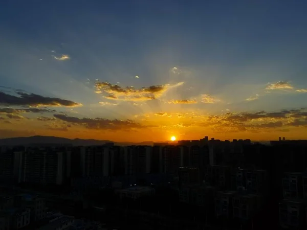 stock image sunset over the city