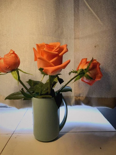 beautiful bouquet of roses in a vase