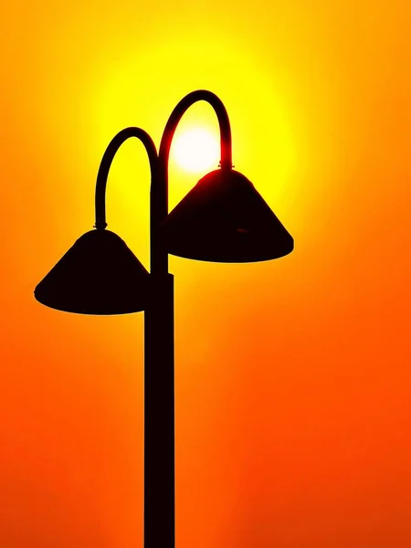 yellow lamp on a bright background