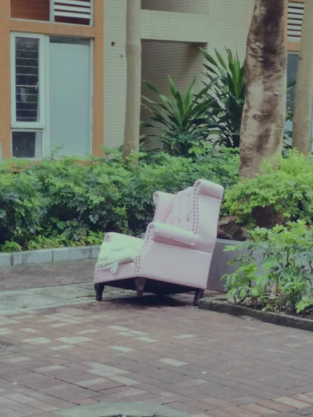 old wooden chair in the park